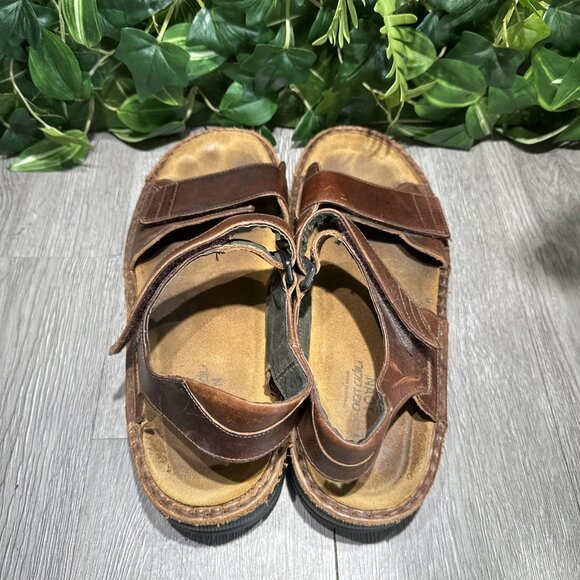 Naot Leather Brown Fisherman Adjustable Strap Sport Sandals Israel Men’s 45